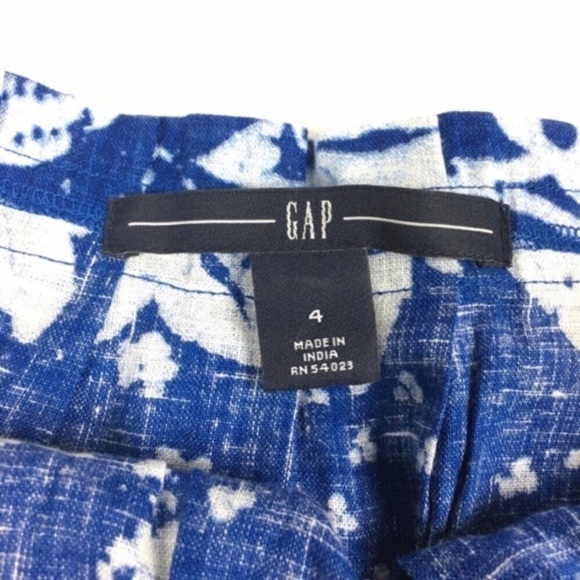 GAP Skirt 100% Linen Pleated Floral Flowers Bow Spring Prairie Natural Fibers 4 - Picture 5 of 8